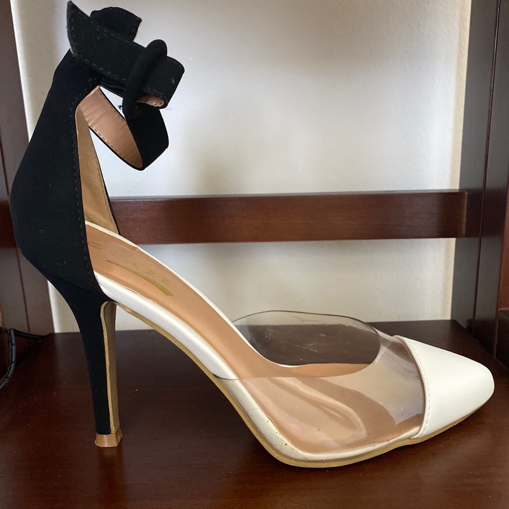 Black and white heels